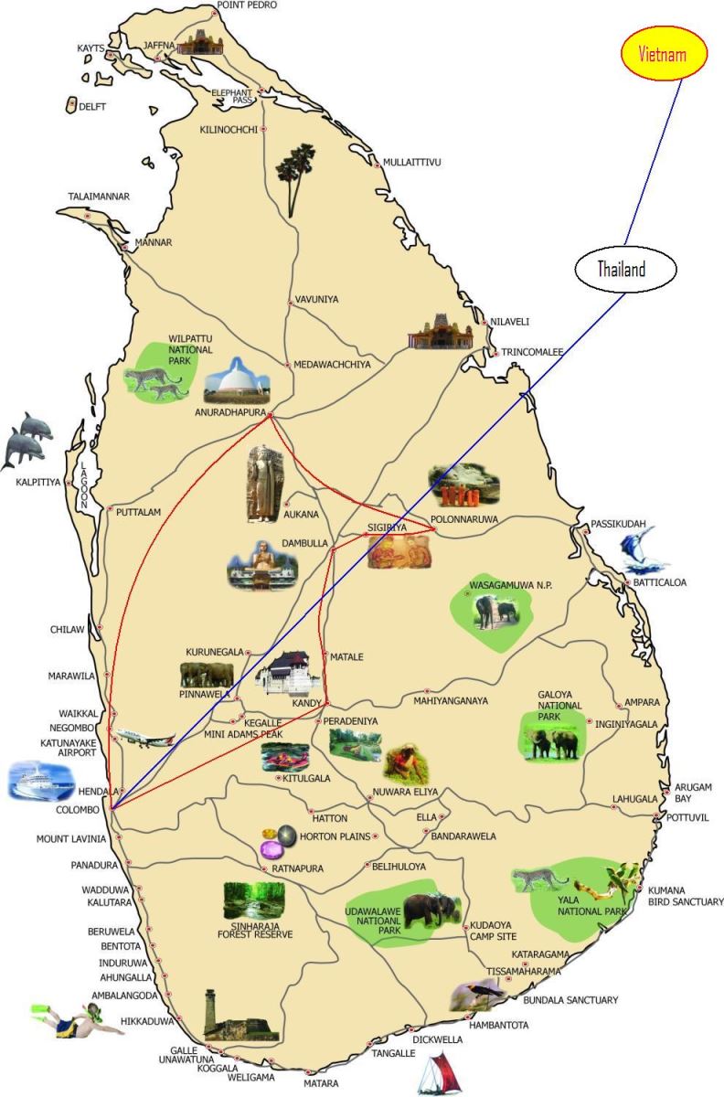 map sriranka tour